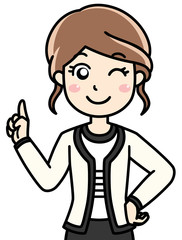  女性会社員OLの案内紹介ワンポイント