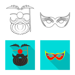 Vector design of party and birthday logo. Collection of party and celebration stock vector illustration.