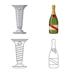 Isolated object of car and rally symbol. Set of car and race stock vector illustration.