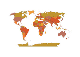 Fototapeta premium World map with countries borders. Vector illustration.