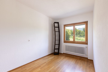 White empty room with nature view