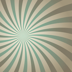 Sunlight retro faded spiral grunge background. dirty grey and green color burst background.