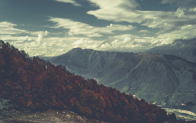 Autumn in the mountains of Krasnaya Polyana