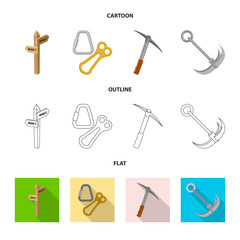 Obraz premium Vector design of mountaineering and peak sign. Set of mountaineering and camp stock vector illustration.