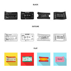 Isolated object of ticket and admission icon. Set of ticket and event vector icon for stock.