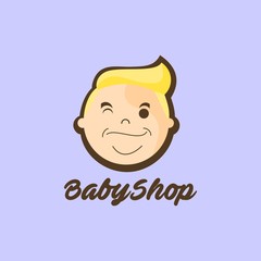cute baby shop logo design