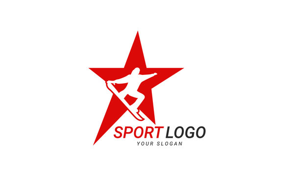 Snowboarding logo. Sport Star Logo. 