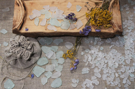 White sea glass