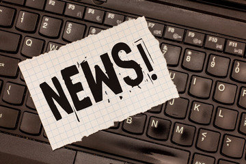 Word writing text News. Business concept for newly received or noteworthy information about recent...