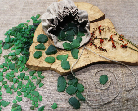 Green sea glass