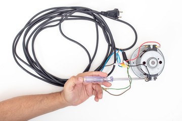 Vacuum cleaner motor on a white background