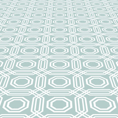 Modern vector light blue and white octagonal pattern. Geometric abstract texture. Graphic geometric background with perspective pattern