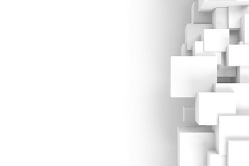 Abstract 3d installation of random cubes