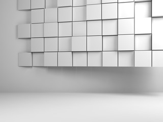 3d random extruded cubes panel