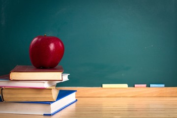 Apple still life back to school blackboard education chalkboard