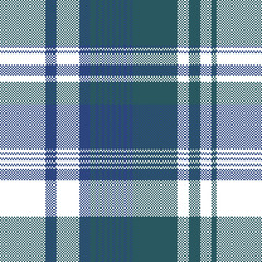 Blue green color pixel plaid seamless pattern