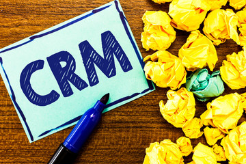 Word writing text Crm. Business concept for Strategy for managing the Affiliation Interactions of an organization.