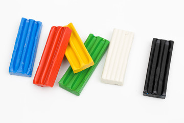 plasticine on the white background