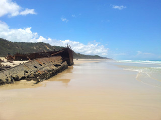 An old Shipwreck at the beach