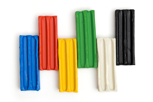 plasticine on the white background