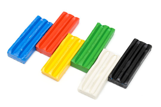 plasticine on the white background