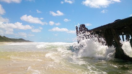 An old Shipwreck at the beach