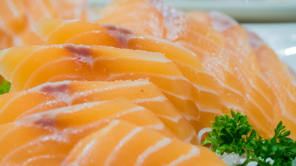 Salmon Sashimi close up