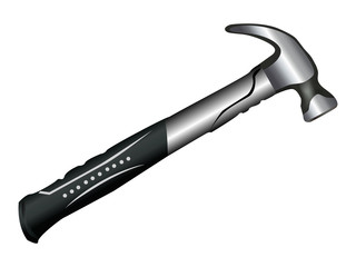 Hammer isolated on white vector illustration. Work tool.