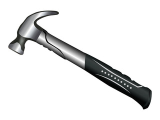 Hammer isolated on white vector illustration. Work tool.