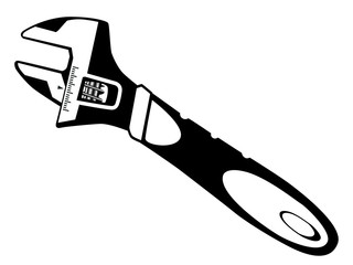 Obraz premium Wrench isolated on white vector illustration. Work tool.