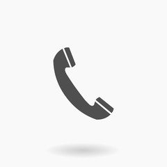 Telephone Receiver Vector Icon Phone Illustration silhouette.