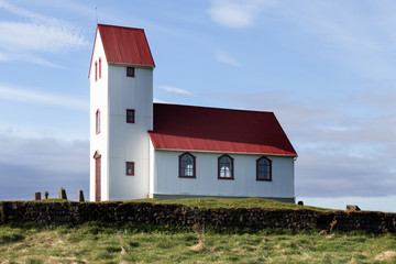 Ulfjotsvatnskirkja Church on Lake Thingvallavatn on Iceland