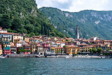 Fototapeta na wymiar Menaggio town from Lake Como view