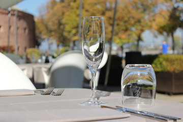 glasses on table