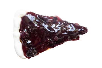blueberry jam cake isolated on white background