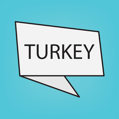 Turkey word on a sticker- vector illustration
