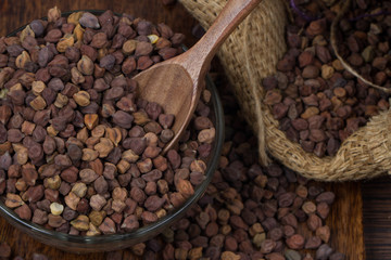 chick pea isolated on texture background