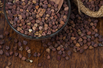 chick pea isolated on texture background
