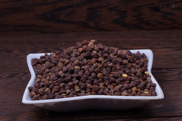 chick pea isolated on texture background