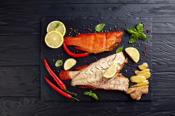 fillet of hot smoked red snapper