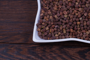 chick pea isolated on texture background