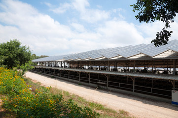 Fototapeta na wymiar Green energy, solar panels on roof