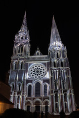 Fototapeta premium Building facade light festival Chartres