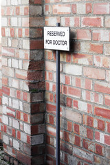 Doctor's parking sign