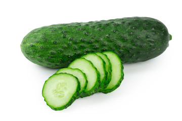 cucumber sliced isolated on white background