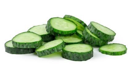 cucumber sliced isolated on white background