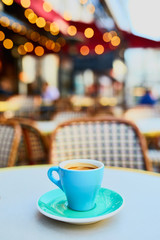 Cup of fresh hot espresso coffee