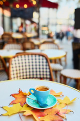 Cup of fresh hot espresso coffee