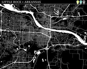 Simple map of Little Rock, Arkansas