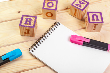 abc alphabet with paper note book